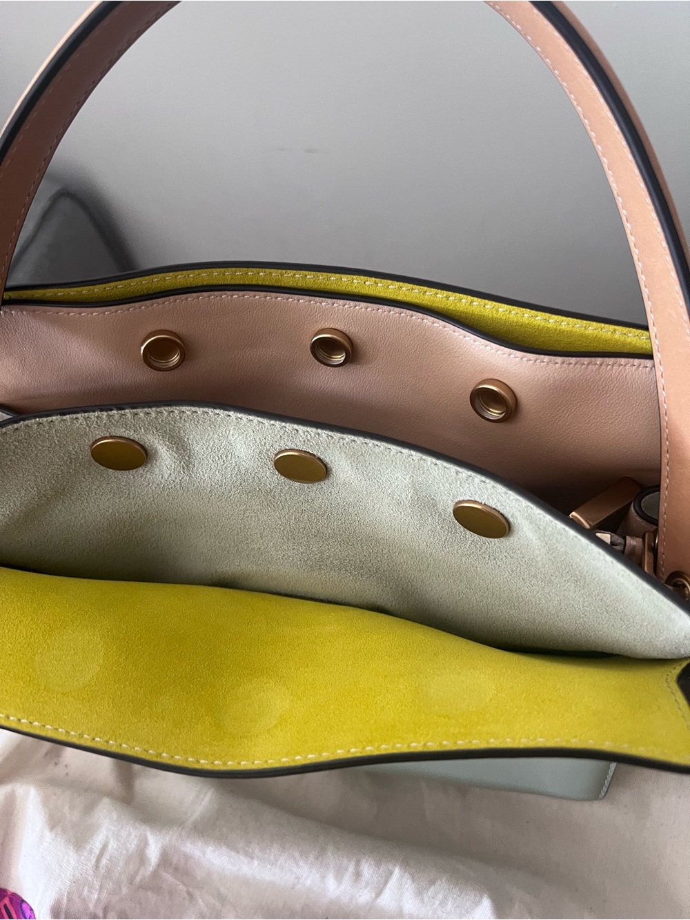 Tory Burch small Lee Radziwell Sage Green Leather Double Bag - Picture 2 of 5